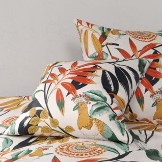 Housse De Couette 240x220 Ninon + 2 Taies Coton 57 Fils