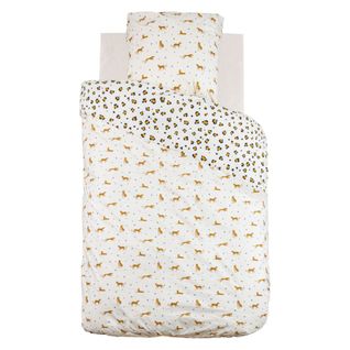 Housse De Couette Enfant 140x200 Leopard + Taie Coton 57 Fils
