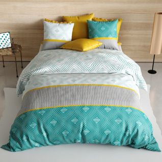 Housse De Couette 260x240 Aurah + 2 Taies Coton 57 Fils