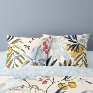 Housse De Couette 240x220 Garden + 2 Taies 100% Coton