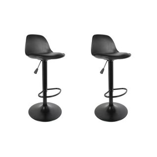 Lot De 2 Tabourets De Bar Noir