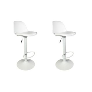 Lot De 2 Tabourets De Bar Blanc