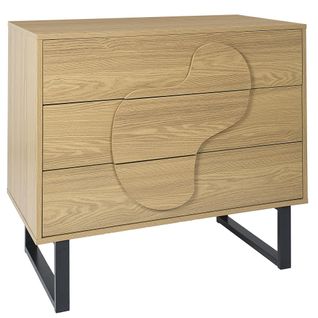 Commode 3 Tiroirs Avec Pieds En Métal