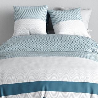 Housse De Couette 260x240 + 2 Taies En Coton 57 Fils