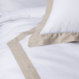 Housse De Couette 240x220 + 2 Taies Empiècement Lin