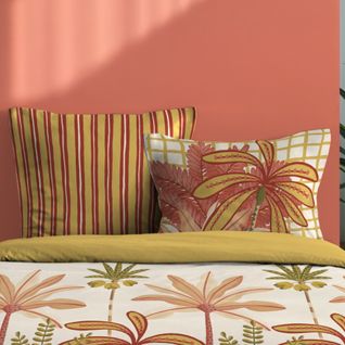 Housse De Couette 240x220 Finition Rabat + 2 Taies Coton 57 Fils