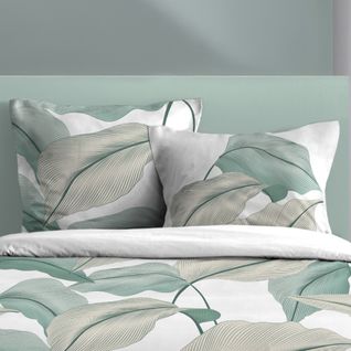 Housse De Couette 240x220 Finition Rabat + 2 Taies Coton 57 Fils