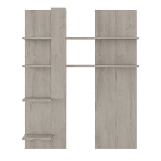 Surmeuble TV Effet Bois Chêne Gris Clair Avec Tablettes Réversibles