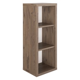 Demi bibliothéque H. 110 cm ELIO imitation chêne brun