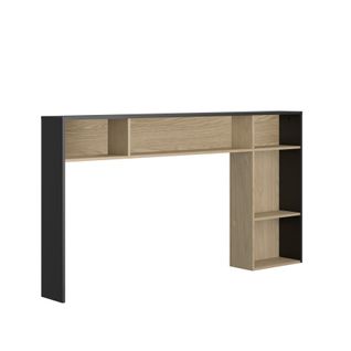 Tête de lit L. 140 cm NAEL imitation chêne et noir