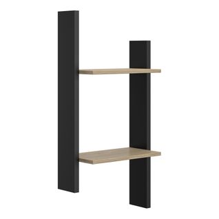 Etagère murale NAEL imitation chêne et noir