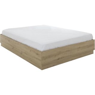 Lit Coffre - Tidy - 140 X 190 Cm - Chene / Ecru - Sommier Inclus -