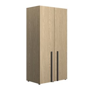 Armoire 2 portes L. 100 cm NAEL imitation chêne et noir