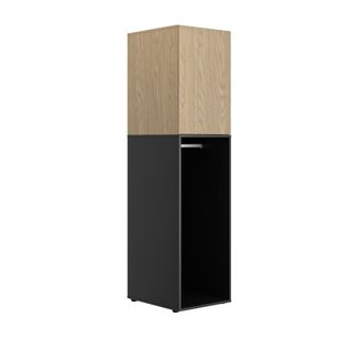 Armoire 1 porte L. 50 cm NAEL imitation chêne et noir
