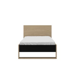 Lit 90x200 cm NAEL imitation chêne et noir