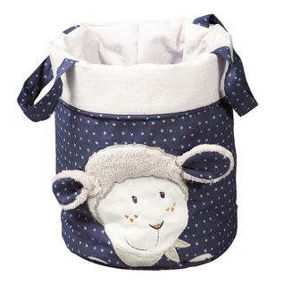 Lot De 3 Corbeilles Gigogne En Tissu En Coton Bleu