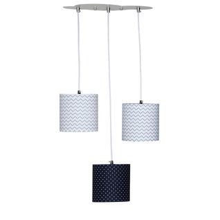 Suspension Lumineuse Trio Plafonnier En Coton Blanc