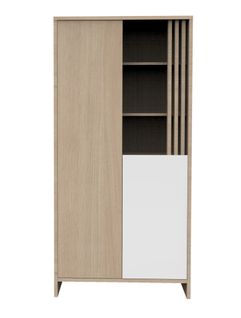 Armoire 2 Portes Et 1 Niche Avec Claustra En Bois Décor Chêne Suave
