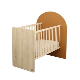 Lit Bébé Évolutif 120x60 En 90x190 - Décor Bois Chêne Sépia Forme Arche