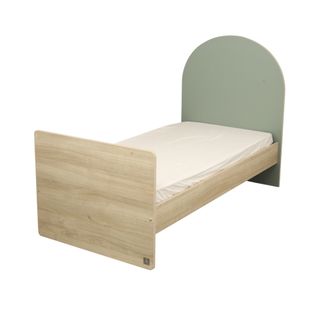 Lit Junior 90x190 - Décor Bois Chêne Sépia - Tête De Lit Forme Arche