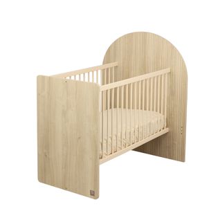 Lit Bébé Évolutif 120x60 En 90x190 - Décor Bois Chêne Sépia Forme Arche