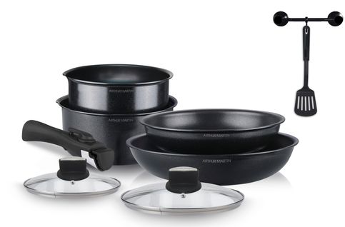 Batterie De Cuisine Arthur Martin Batterie 8 Pièces Amovible Noire Am845b