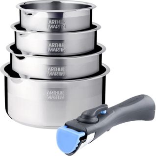 Batterie De Cuisine Inox 5 PCs Avec Manche Amovible - Am7457