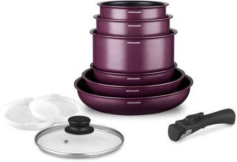 Batterie De Cuisine - Tous Feux Dont Induction - Am2991 - Aluminium - Anti-adhésif - 10 pièces