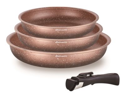 Batterie De Cuisine Arthur Martin Batterie 4 Pièces Terracotta Am9811 Terracotta