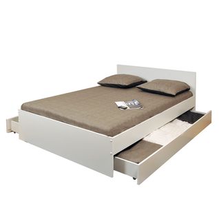 Lit 140x200 Inclus 2 Tiroirs Oslo Blanc