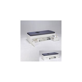 Lit Tess 90x200 + Chevet + Étagère + Rangement / Blanc