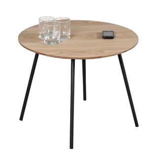 Table Basse Ronde Pieds En Métal Lyra Chêne