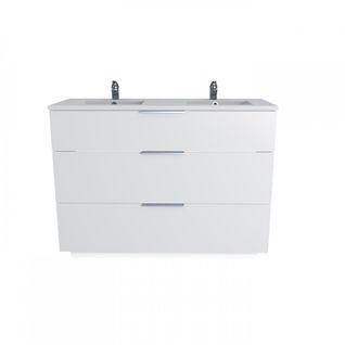 Meuble Sous-vasque 3 Tiroirs Marbella 120 Cm + Vasque / Blanc