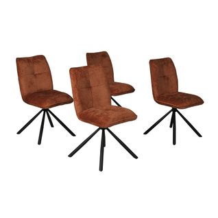 Lot De 4 Chaises Pivotantes De Salle à Manger Cortina/ Brun Brique