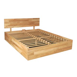 Lit coffre 160x200 cm en chêne massif OWEN