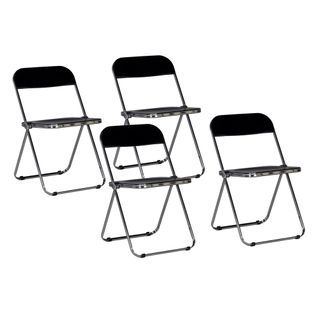 Lot De 4 Chaises Pliantes De Salle à Manger Eva / Noir
