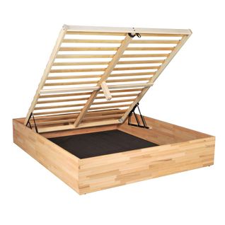 Lit Coffre 120x200cm Ben + Sommier/ Hêtre Massif Huilé