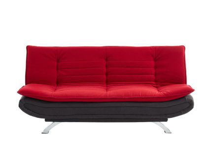 Canapé Convertible Clic-clac En Tissu Demido Iii - Bicolore Rouge Et Anthracite