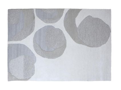Tapis à Reliefs Motifs Abstraits En Laine Et Viscose - 160 X 230 Cm - Gris - Kumasi