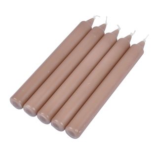 Lot De 5 Bougies Chandelier "essentiel" 19cm Taupe