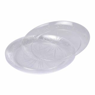 Lot De 6 Assiettes En Plastique Réutilisable "lilia" 25cm Transparent
