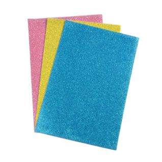 Lot De 3 Feuilles Adhésives Mousse "paillettes" 30cm Multicolore