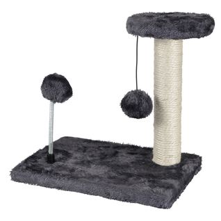 Arbre à Chat Avec Jouets "1 Plateforme" 28cm Gris