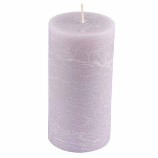 Bougie Déco Pilier "rustique" 13cm Lin