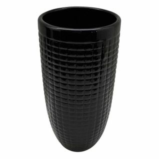 Vase Déco En Céramique "quadri" 24cm Noir