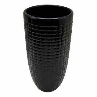 Vase Déco En Céramique "quadri" 27cm Noir