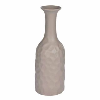 Vase Déco En Céramique "martelé" 30cm Taupe