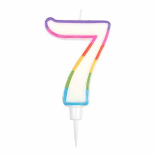Bougie D'anniversaire "chiffre 7" 10cm Multicolore