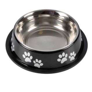 Gamelle Antidérapante Chien et Chat "pattes" 21cm Noir