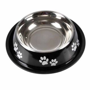 Gamelle Antidérapante Chien et Chat "pattes" 25cm Noir